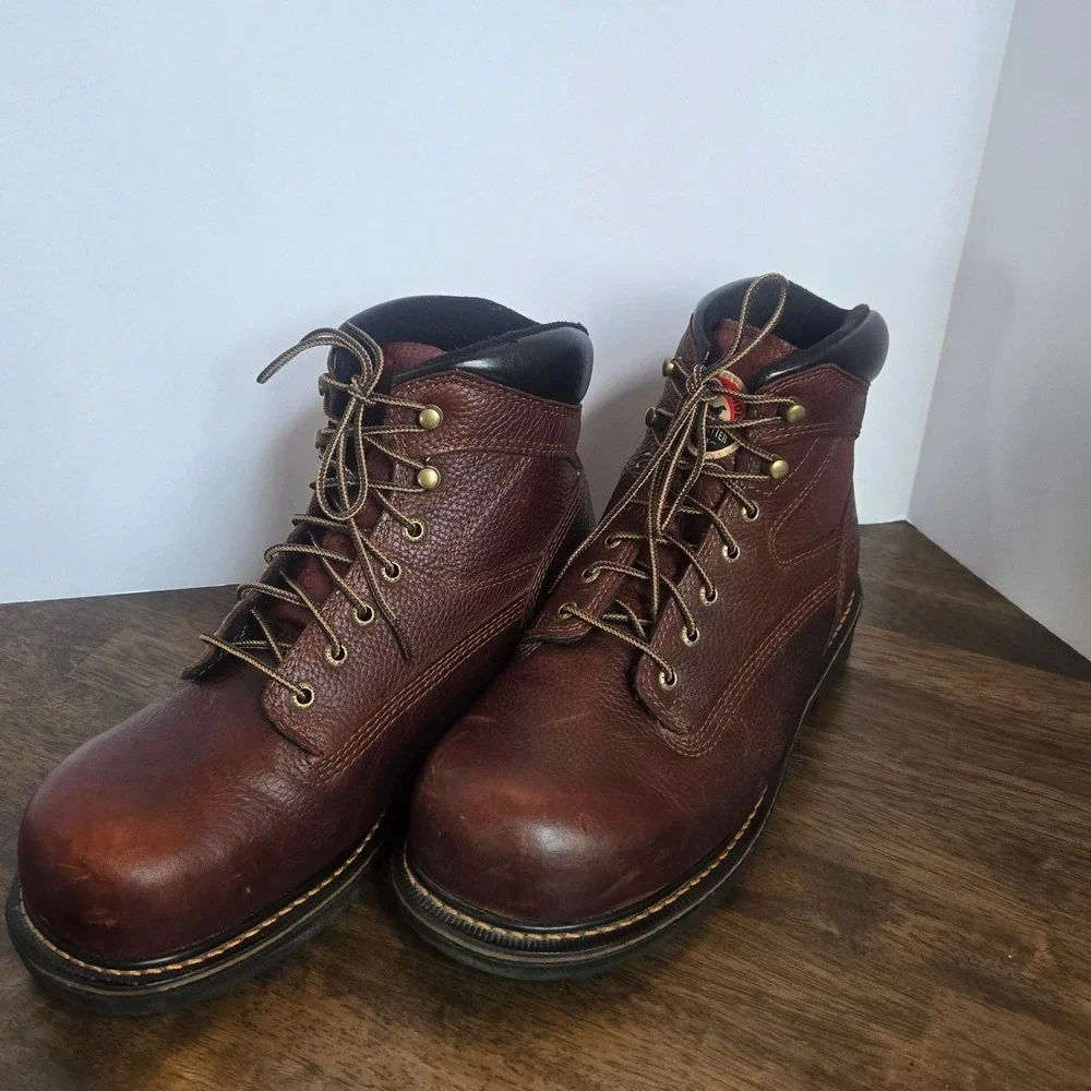 Irish Setter Red Wing 83624 Mens 10.5 E2 Brown Leather Steel Toe Work Boots EH